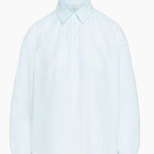 NWT Aritzia Babaton Marilyn Oversized Button-up Blouse in Glimmer Baby Blue XL